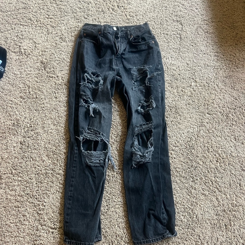 Distressed Black Jeans